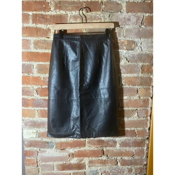 Vintage Leather Pencil Skirt West Bay 6 - Picture 3 of 11